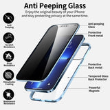 Magnetic Anti-Peeping Privacy Tempered Glass iPhone Case - Creamcy Cases