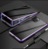 Magnetic Anti-Peeping Privacy Tempered Glass iPhone Case - Creamcy Cases