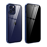 Magnetic Anti-Peeping Privacy Tempered Glass iPhone Case - Creamcy Cases