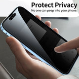 Magnetic Anti-Peeping Privacy Tempered Glass iPhone Case - Creamcy Cases