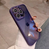 Minimal Silicone iPhone Case w/ Glitter Camera Protectors - CREAMCY