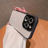 Minimal Silicone iPhone Case w/ Glitter Camera Protectors - CREAMCY