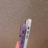 Minimal Silicone iPhone Case w/ Glitter Camera Protectors - CREAMCY