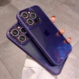 Minimal Silicone iPhone Case w/ Glitter Camera Protectors - CREAMCY