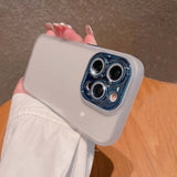 Minimal Silicone iPhone Case w/ Glitter Camera Protectors - CREAMCY