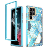 Ocean Blue Geometric Marble Samsung Galaxy Case - Creamcy Cases