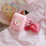 Peach Love AirPods Case With Keychain - Creamcy Cases