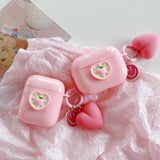 Peach Love AirPods Case With Keychain - Creamcy Cases