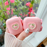 Peach Love AirPods Case With Keychain - Creamcy Cases
