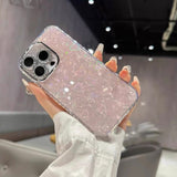 Pink Bling Bling Rainbow Heart iPhone Case w/ Crystal Lens Protector - CREAMCY
