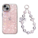 Pink Bling Bling Rainbow Heart iPhone Case w/ Crystal Lens Protector - CREAMCY