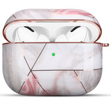 Pink Geometric Marble AirPods Case - Creamcy Cases