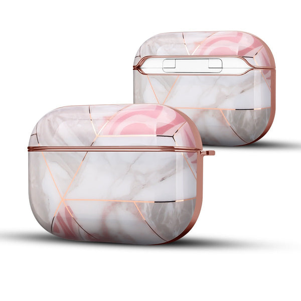 Pink Geometric Marble AirPods Case - Creamcy Cases