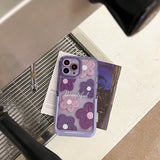 Purple Blooms Floral iPhone Case w/ Stand - CREAMCY