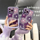 Purple Blooms Floral iPhone Case w/ Stand - CREAMCY