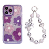 Purple Blooms Floral iPhone Case w/ Stand - CREAMCY