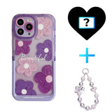 Purple Blooms Floral iPhone Case w/ Stand - CREAMCY