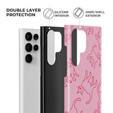 Red & Pink Cool Cat Art Samsung Galaxy Case - Creamcy Cases