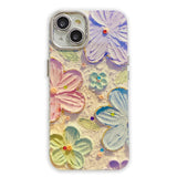 Retro Blooms Floral iPhone Case w/ Crystal Lens Protector - CREAMCY
