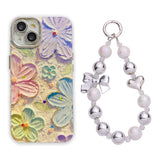 Retro Blooms Floral iPhone Case w/ Crystal Lens Protector - CREAMCY