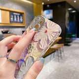 Retro Blooms Floral iPhone Case w/ Crystal Lens Protector - CREAMCY