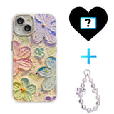 Retro Blooms Floral iPhone Case w/ Crystal Lens Protector - CREAMCY