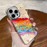 Retro Oil Painting Rainbow iPhone Case - CREAMCY