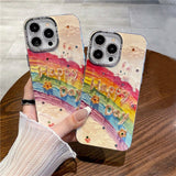 Retro Oil Painting Rainbow iPhone Case - CREAMCY