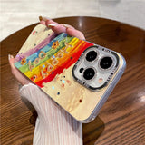 Retro Oil Painting Rainbow iPhone Case - CREAMCY