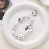 Silver Pearls Phone Chain - CREAMCY