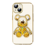 Transparent Electroplating Glitter Bear iPhone Case - Creamcy Cases