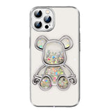 Transparent Electroplating Glitter Bear iPhone Case - Creamcy Cases