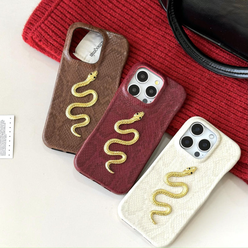 3D Golden Snake iPhone Case - CREAMCY