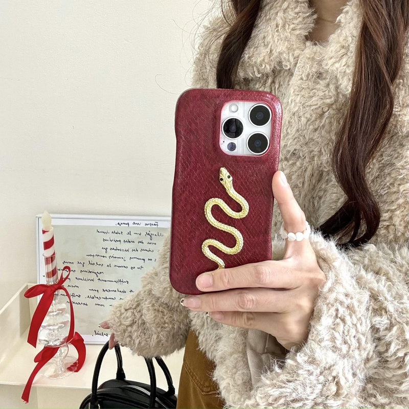 3D Golden Snake iPhone Case - CREAMCY