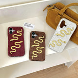 3D Golden Snake iPhone Case - CREAMCY