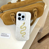 3D Golden Snake iPhone Case - CREAMCY