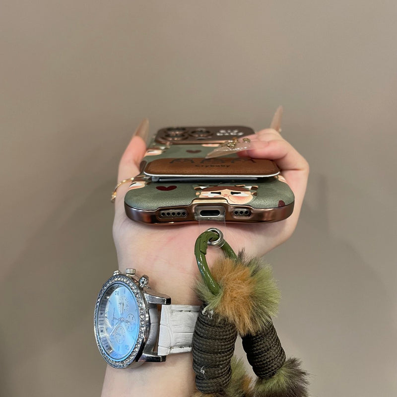 Cute Crybaby & Hearts Olive Green Phone Case