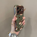 Cute Crybaby & Hearts Olive Green Phone Case
