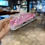 Pink Marble Butterfly iPhone Case