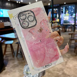 Pink Marble Butterfly iPhone Case