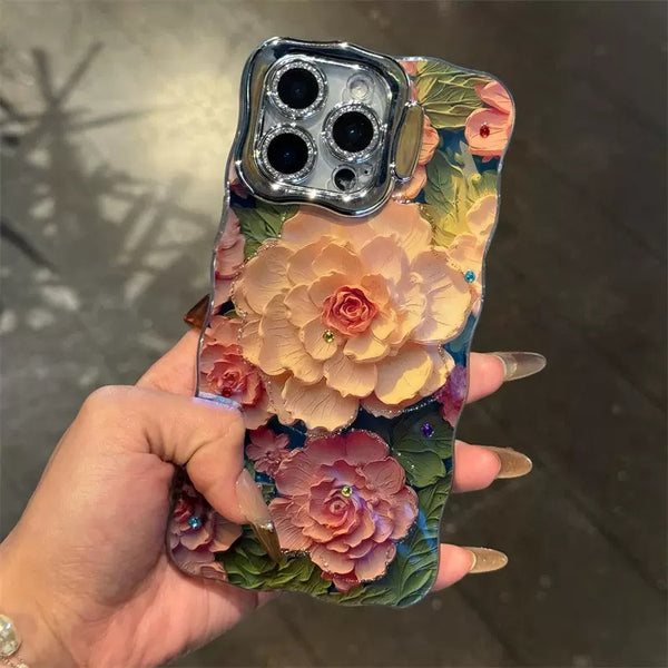 Retro Oil Painting Pink Peony iPhone Case