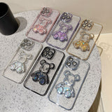 Transparent Electroplating Glitter Bear iPhone Case