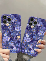 Plum Purple All Over Floral Vintage Aesthetic Anti Drop iPhone Case