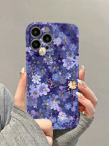 Plum Purple All Over Floral Vintage Aesthetic Anti Drop iPhone Case