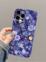 Plum Purple All Over Floral Vintage Aesthetic Anti Drop iPhone Case
