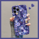 Plum Purple All Over Floral Vintage Aesthetic Anti Drop iPhone Case