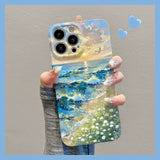 Aesthetic Artistic Oil Painting Ocean Sunset iPhone Case - CREAMCY