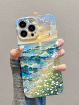 Aesthetic Artistic Oil Painting Ocean Sunset iPhone Case - CREAMCY