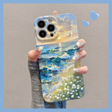 Aesthetic Artistic Oil Painting Ocean Sunset iPhone Case - CREAMCY