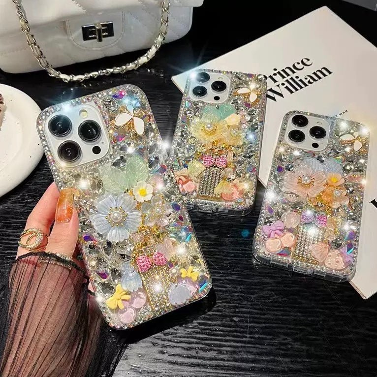 Bling Diamond Flower iPhone Case - CREAMCY